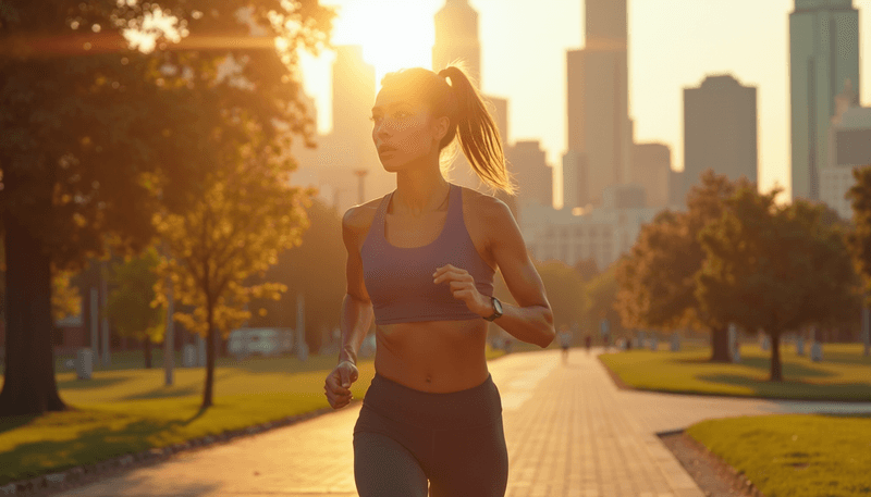 Woman exercising outdoors in nature