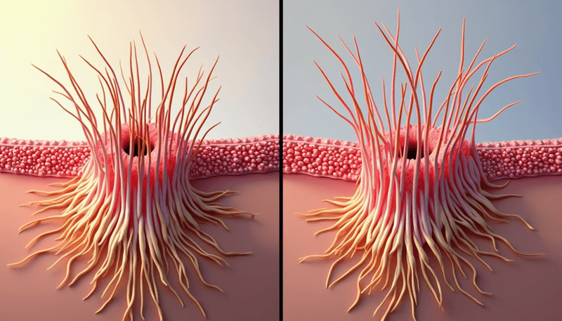 Stress impact on hair follicles visualization