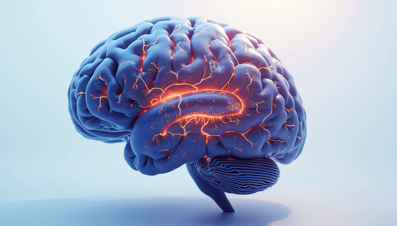 Illustration of hormonal balance affecting brain function