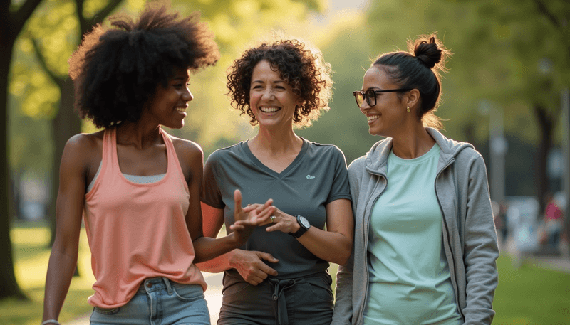 Women supporting each other in health journey