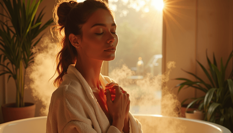 Woman performing self-massage routine