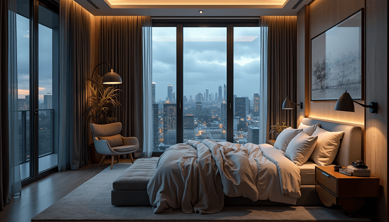 Peaceful bedroom setup with optimal sleep conditions