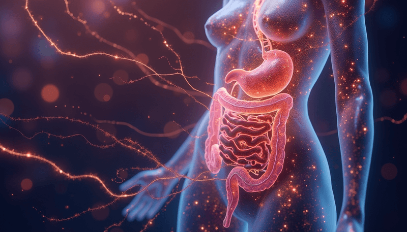 Diagram showing hormonal influence on gut function