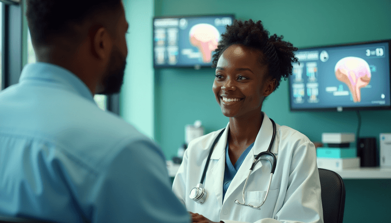 Doctor consulting with patient about medical procedures