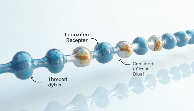 Tamoxifen blocking estrogen receptors illustration