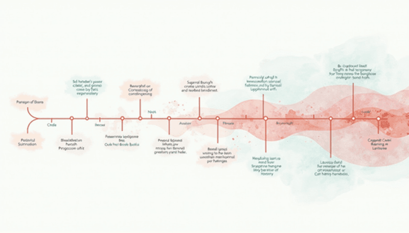 Timeline illustration showing stages of menopause transition