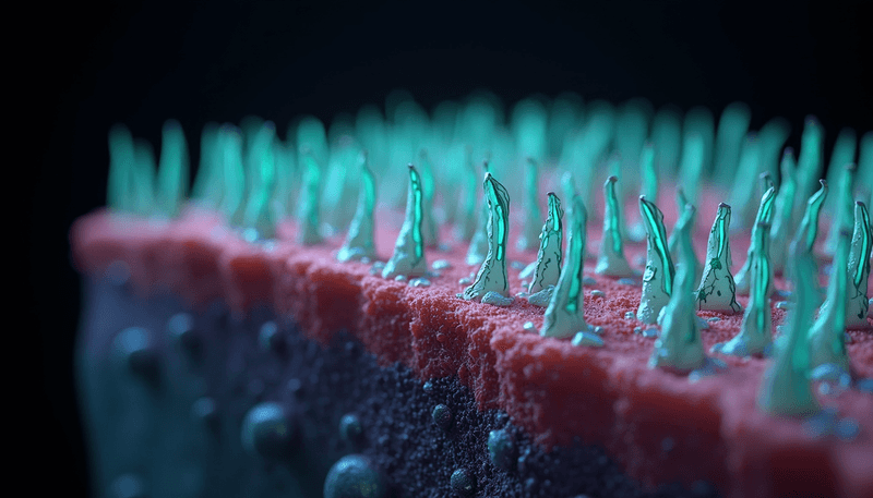 Microscopic view of healthy hair follicles with omega-3 benefits illustrated