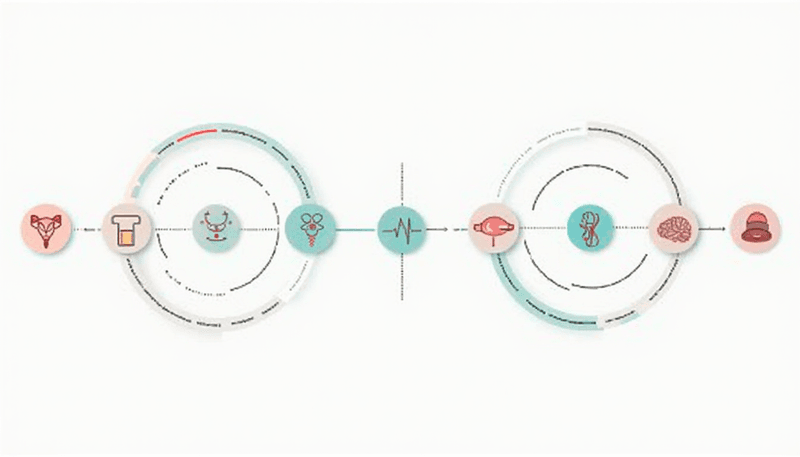 Illustration showing ten health domains affecting female athletes