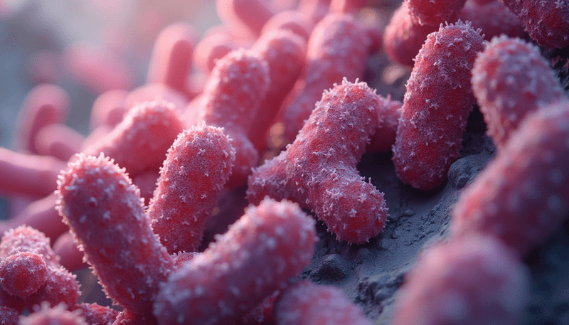 Microscopic view of beneficial gut bacteria promoting health