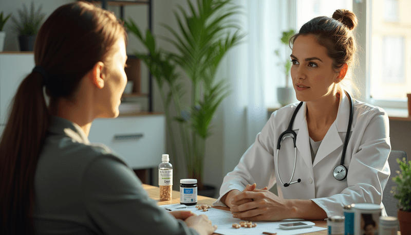 Woman discussing herbal options with healthcare provider