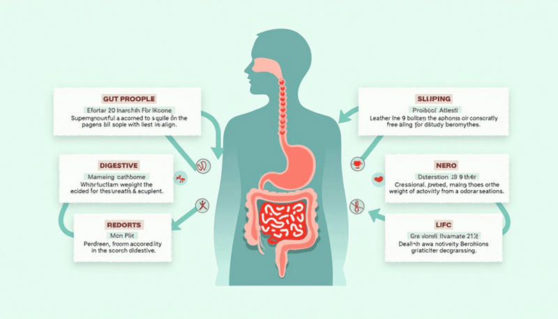 Diagram showing the connection between gut health and weight management