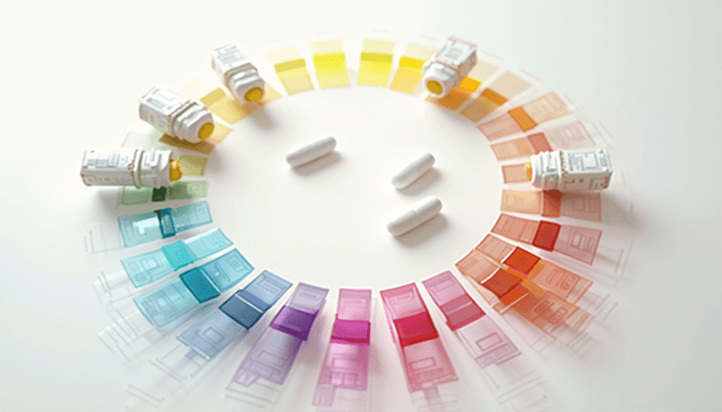 Scientific illustration of color psychology in product design