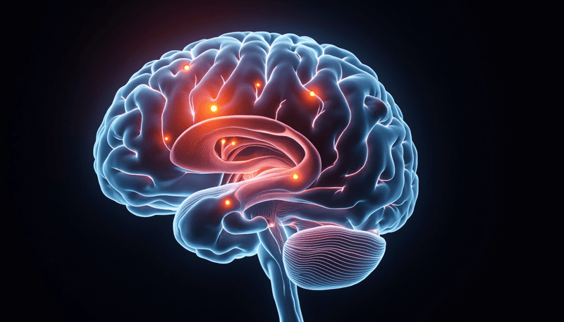 Brain scan showing areas affected by menopause