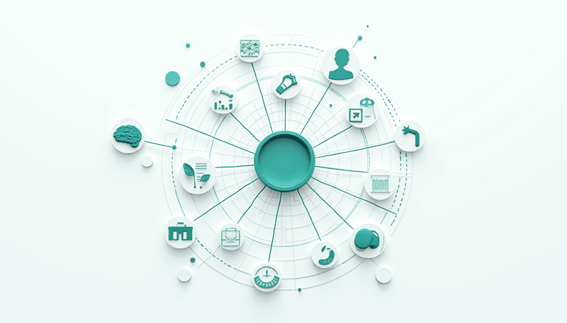 Holistic health diagram showing interconnected systems