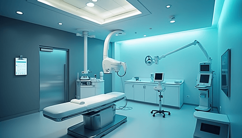 Medical laser equipment in a clinical setting