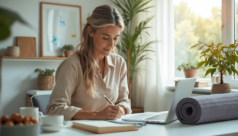 Woman implementing daily wellness practices