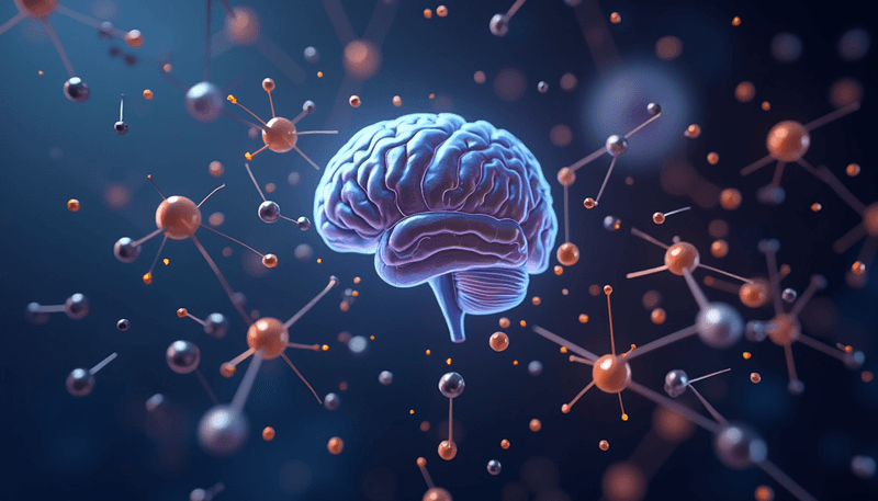 Brain chemistry diagram showing hormone balance effects on mood