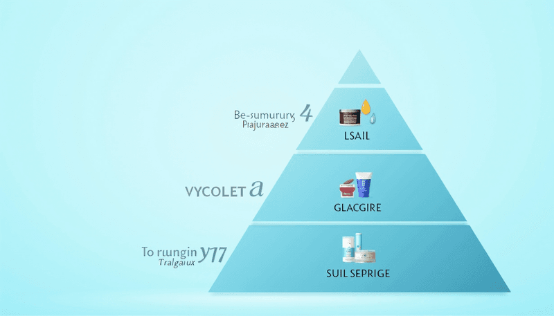 Pyramid diagram of skincare layers