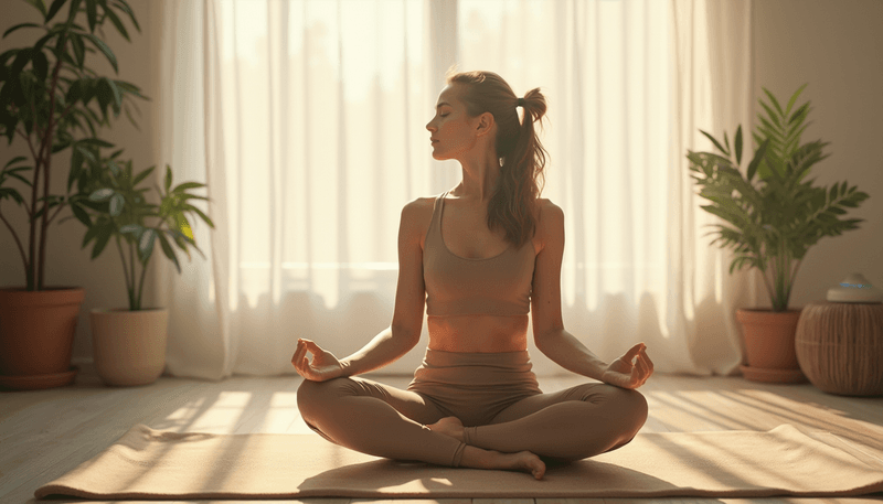 Woman practicing yoga in peaceful setting