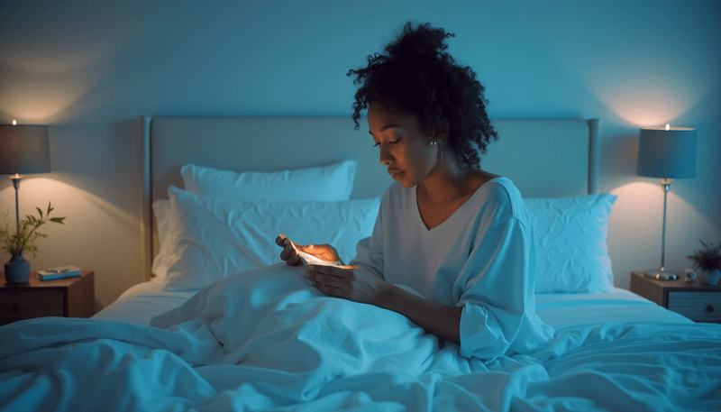 Woman practicing good sleep hygiene