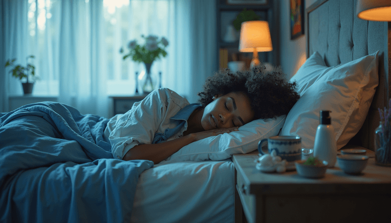 Woman sleeping peacefully after using natural remedies