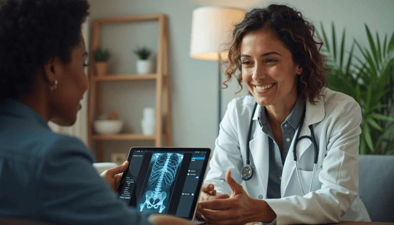 Woman discussing supplements with doctor