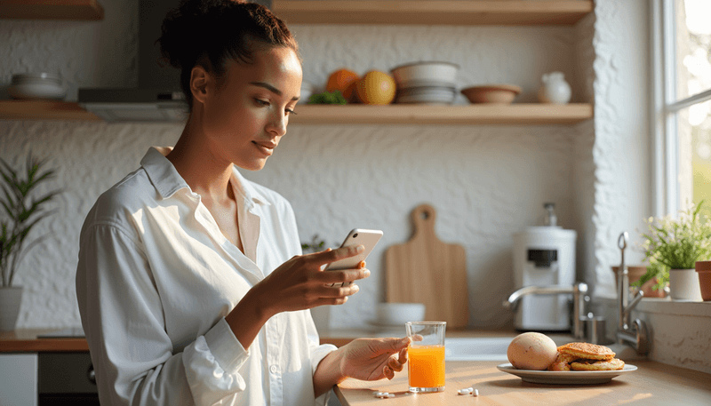 Woman taking prescribed medication