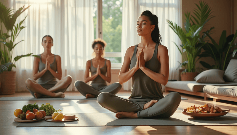 Woman engaged in holistic wellness activities