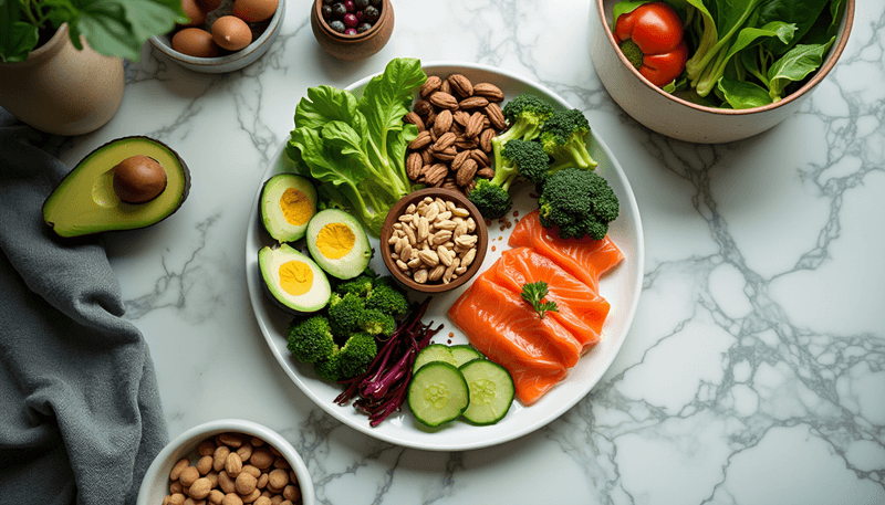 Healthy meal prep with colorful vegetables and lean proteins