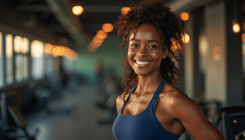 Woman feeling confident after workout