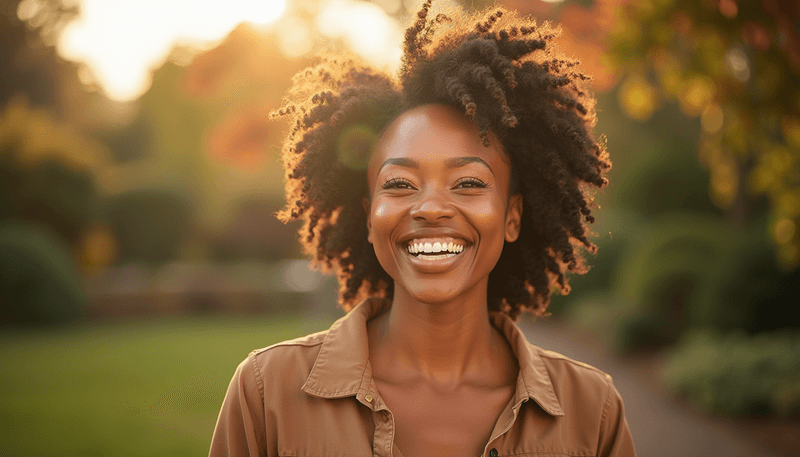 Woman feeling confident and relieved after treatment