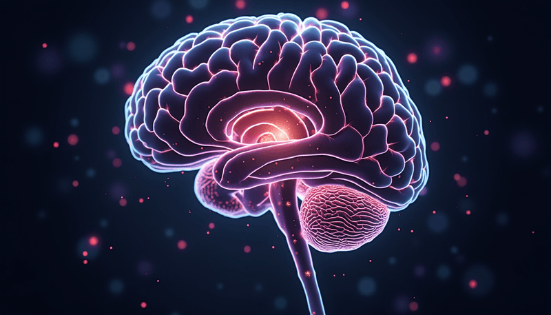 Diagram showing how COVID affects brain neurotransmitters