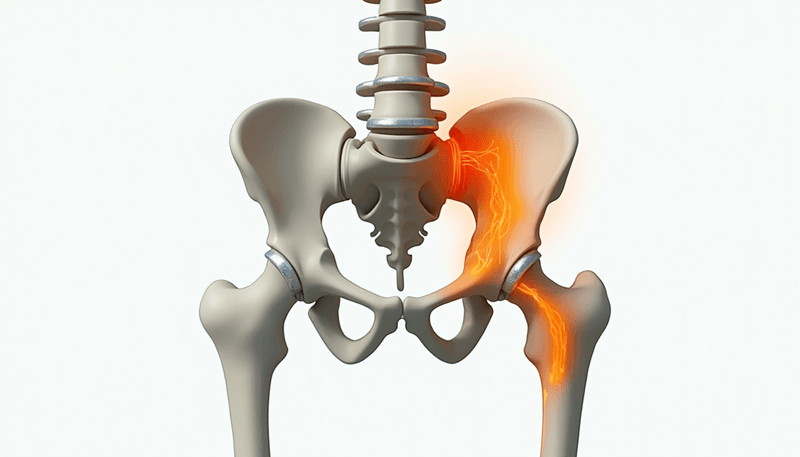 Diagram showing hip bone structure and vitamin K effects