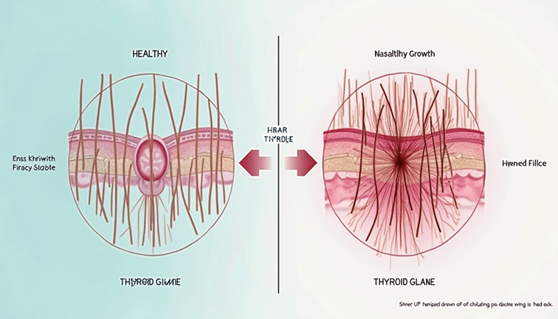 Thyroid function impact on hair growth cycle