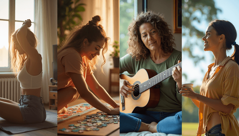 Woman engaging in brain-healthy activities