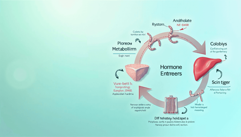 Diagram of healthy hormone metabolism cycle