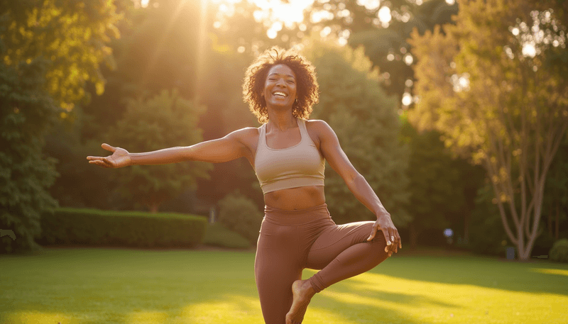 Woman enjoying outdoor exercise and healthy lifestyle