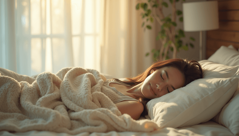 Woman sleeping peacefully in bed