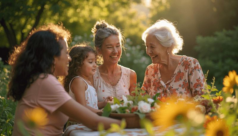 Multi-generational family enjoying quality time together