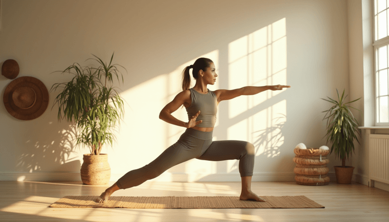 Woman doing gentle yoga poses to strengthen bones