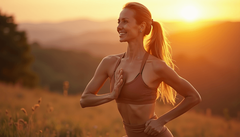 Woman feeling energetic and balanced