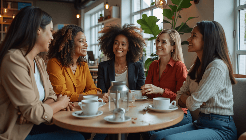 Group of women supporting each other in conversation