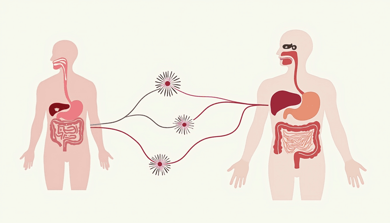 Diagram showing the relationship between gut health and hormones