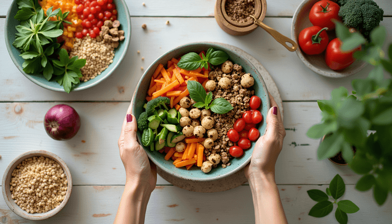 Healthy meal preparation with digestive-friendly foods