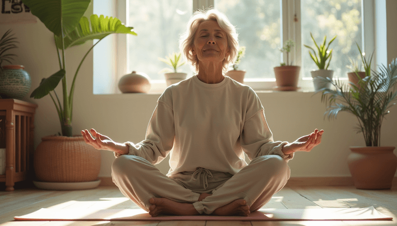 Woman practicing meditation for stress management