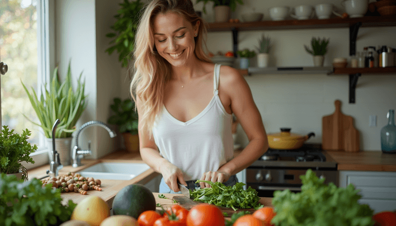 Woman implementing healthy lifestyle changes