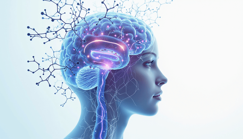 Brain chemical changes diagram showing estrogen impact