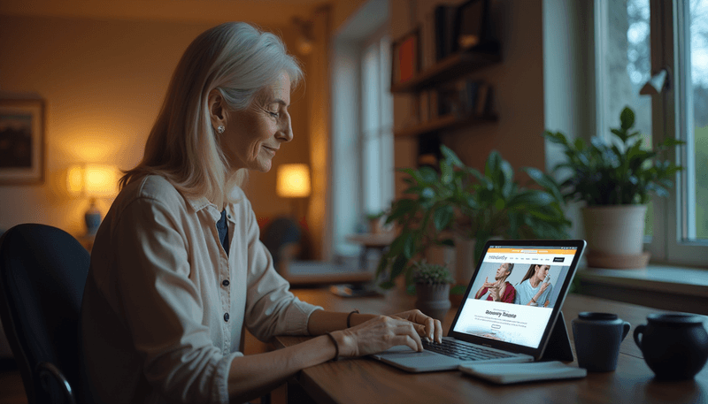 Women using digital devices to connect with online support groups