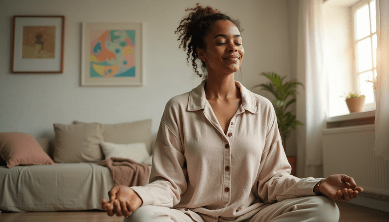 Woman practicing relaxation techniques