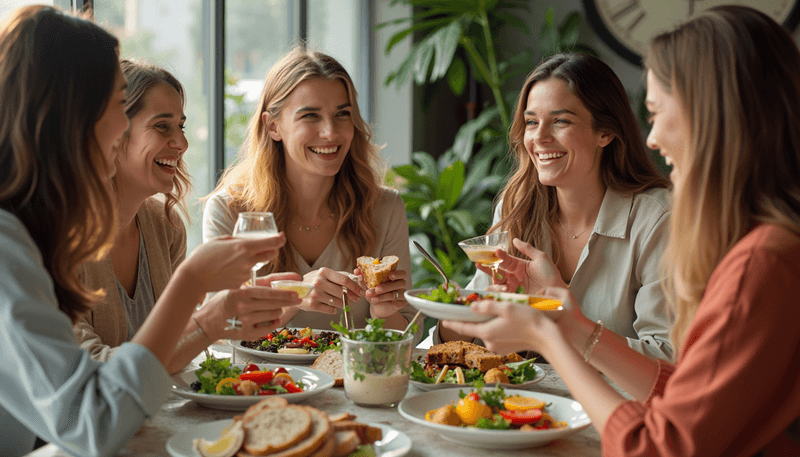 Woman enjoying a healthy plant-based meal